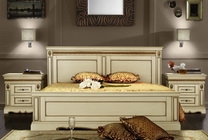 Спальня Милана 1 (слоновая кость) (набор: кровать, тумба, шкаф, 2 тумбы прикр.)